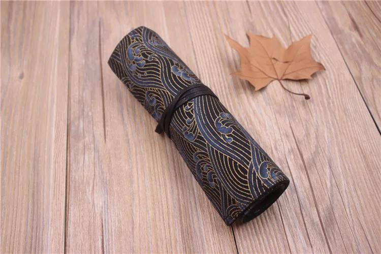 Tools & Accessories - Chinese Style Retro Simple Roll Up Pencil Case