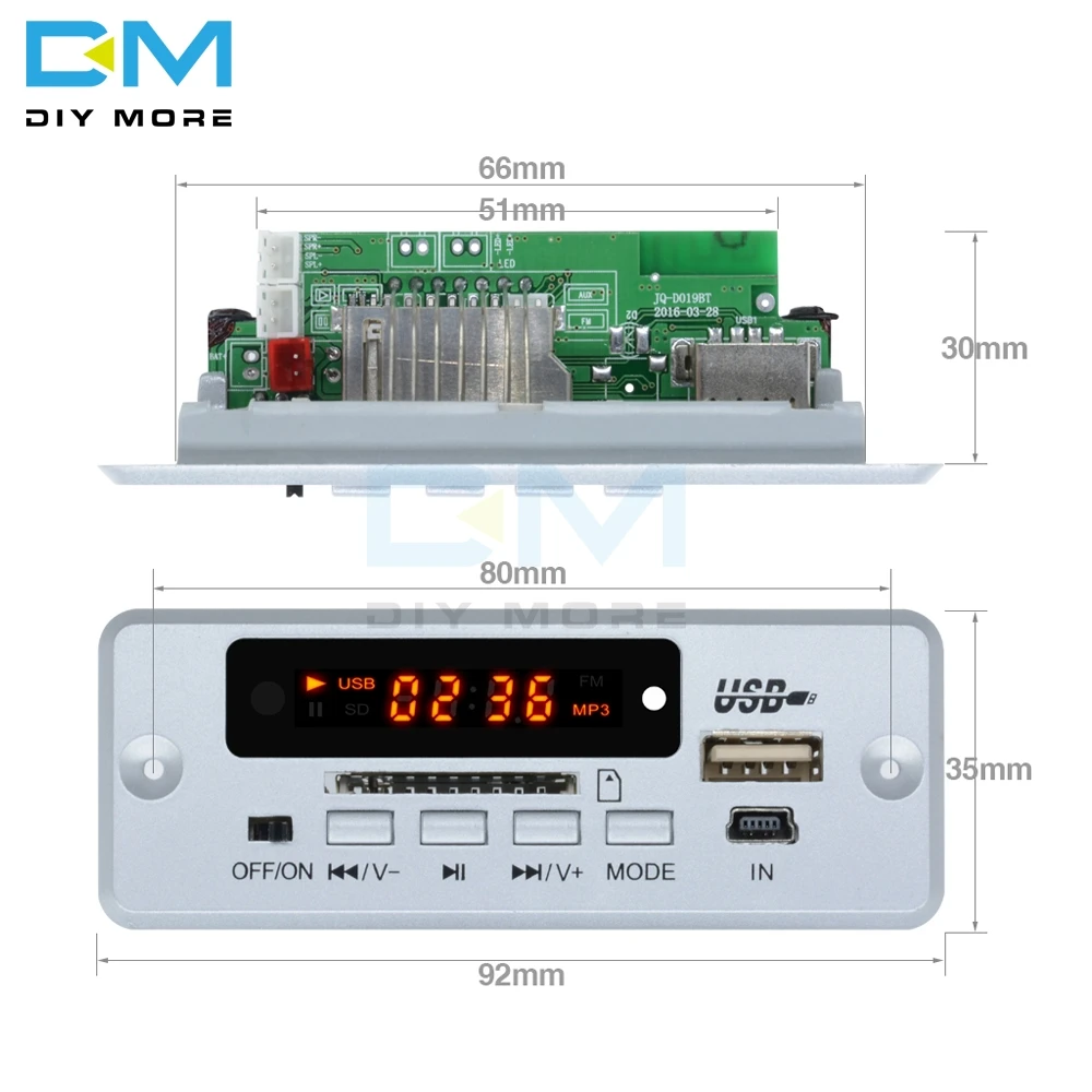 Мини 5 в MP3 декодер плата Bluetooth модуль декодирования вызовов MP3 FM WAV u-диск и TF карта USB с 2*3 Вт усилитель пульт дистанционного управления