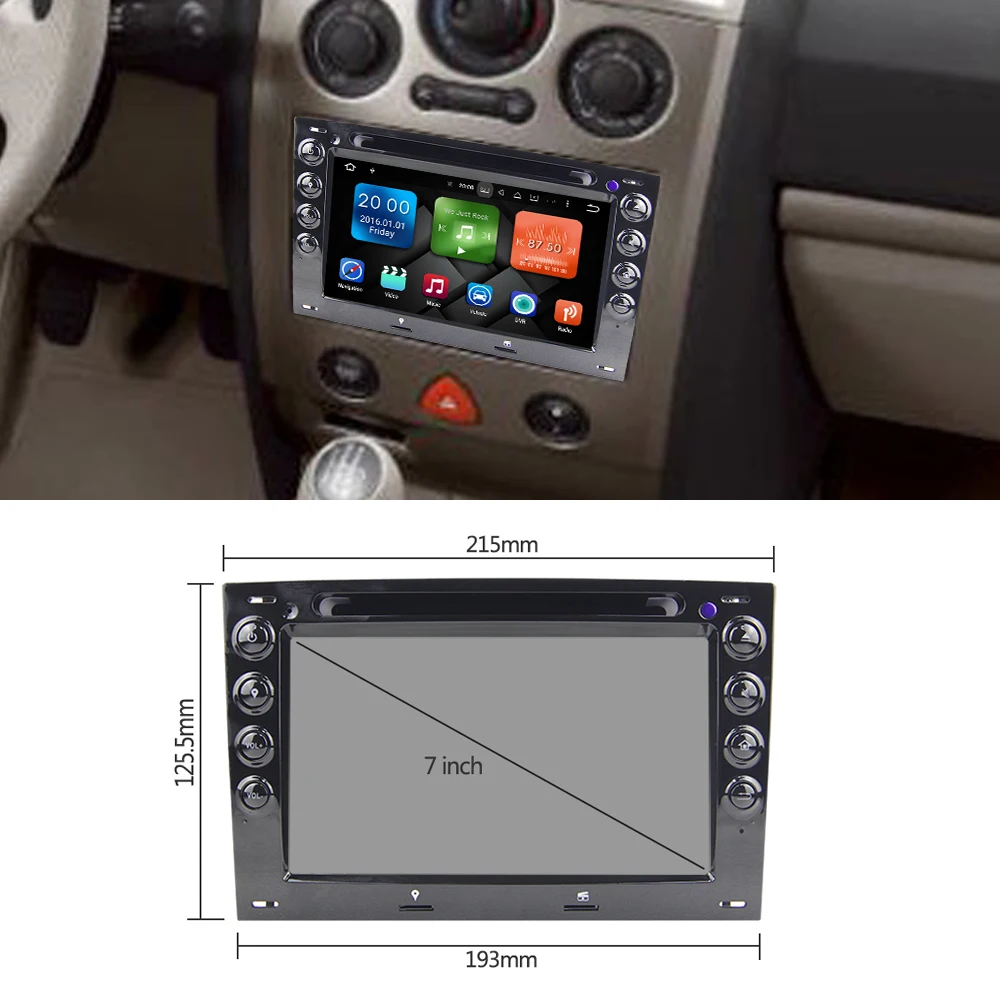 Eunavi 7 ''4 GB RAM الثماني النواة الروبوت 9.0 مشغل أسطوانات للسيارة راديو لاعب ل رينو ميغان 2 ii 2006 2007 2008 2009 2010 مع BT Wifi GPS