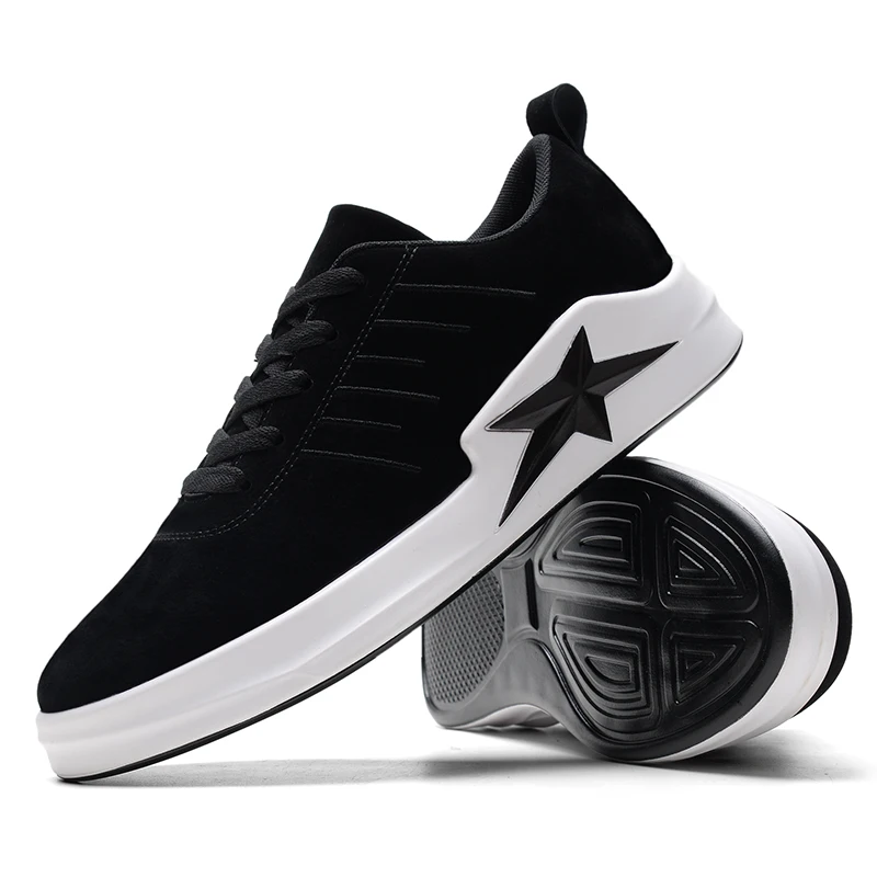 Fundo Up Livre De Zapatos Grossos Dos Casuais Hombre Black Pé Ae423 Couro Homens Do Ar Lace Dedo Ao Redondo Sapatilhas grey khaki Sapatos AnxaqA
