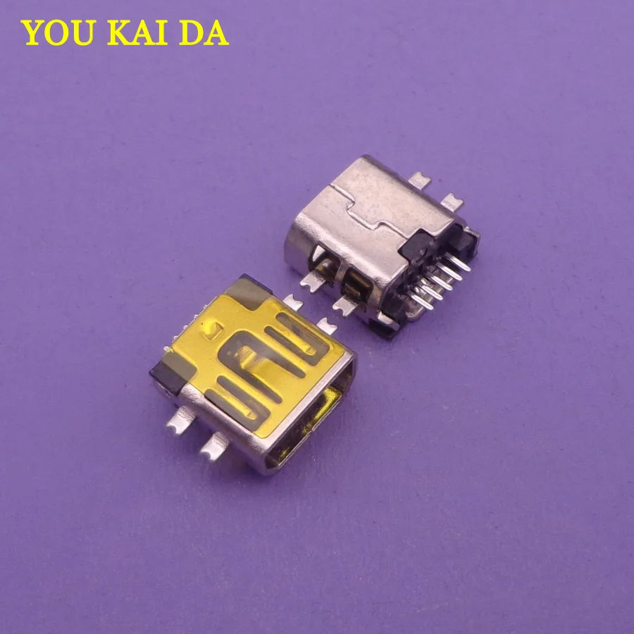 50pcs/lot Mini USB connector Type B Female charging Port 5 Pin 5pin