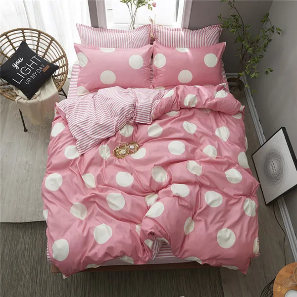 Pink Leopard Print Cotton Bedding Sets women Bed Set Duvet Cover Bed Sheet Cover Set pillow case Southeast Asian style - Color: color20