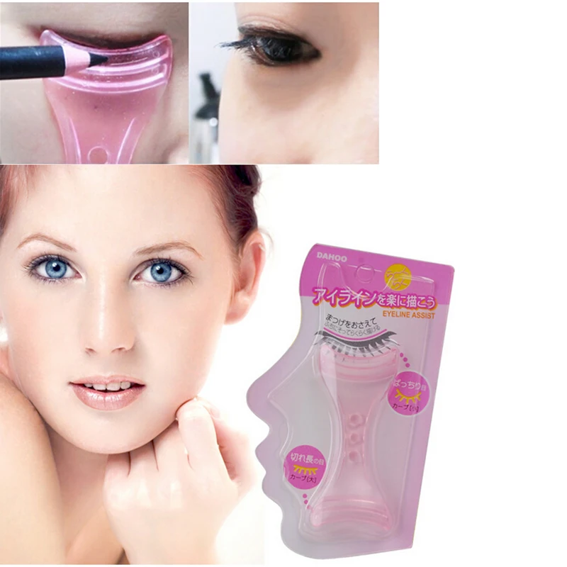 1 PCS Hot Selling Pink Eyeliner Guide Pencil Template Shaper Assistant