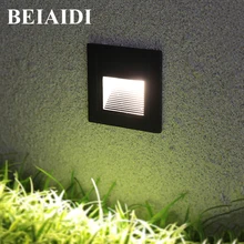BEIAIDI 1 Вт 3 Вт наружный светодиодный лестничный светильник, водонепроницаемый светодиодный Угловой светильник, светильник для ног, встраиваемый настенный светильник, ночной Светильник для отеля