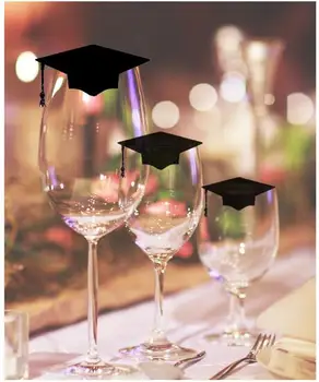 

120pcs Graduation cap toothpick flag glass pipette decorative food sign flag cake to sign for the reception