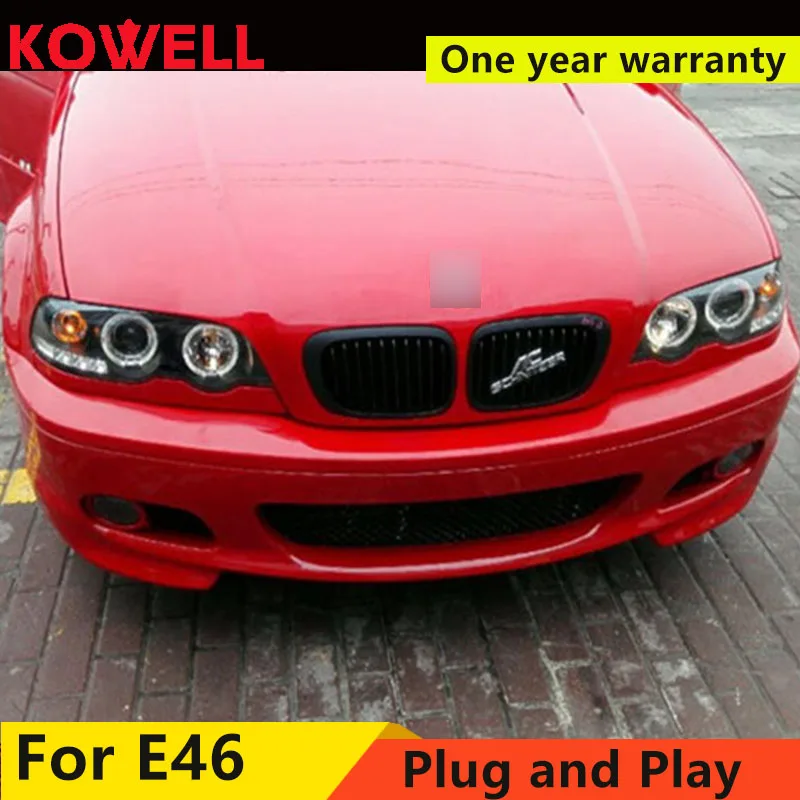 KOWELL автомобильный Стайлинг для BMW E46 фары 1998-2002 320 328 светодиодный фары DRL H7 HID Angel Eye Ксеноновые аксессуары