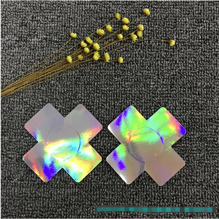 

NEW Laser Polyester Silicone Stickers For Breast Newly Five-Pointed Star Nipple Cover Disposable Pasties Bra Accessories