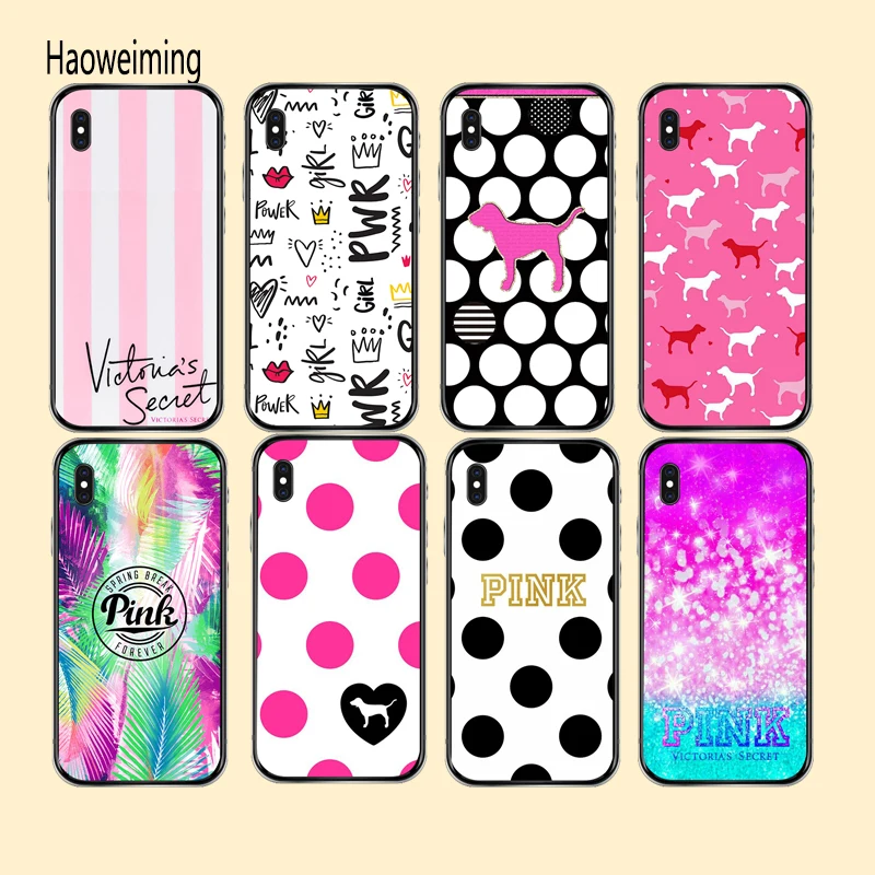 PINK VS Victoria Soft Case for iPhone 7 7Plus 8 8Plus X Xs