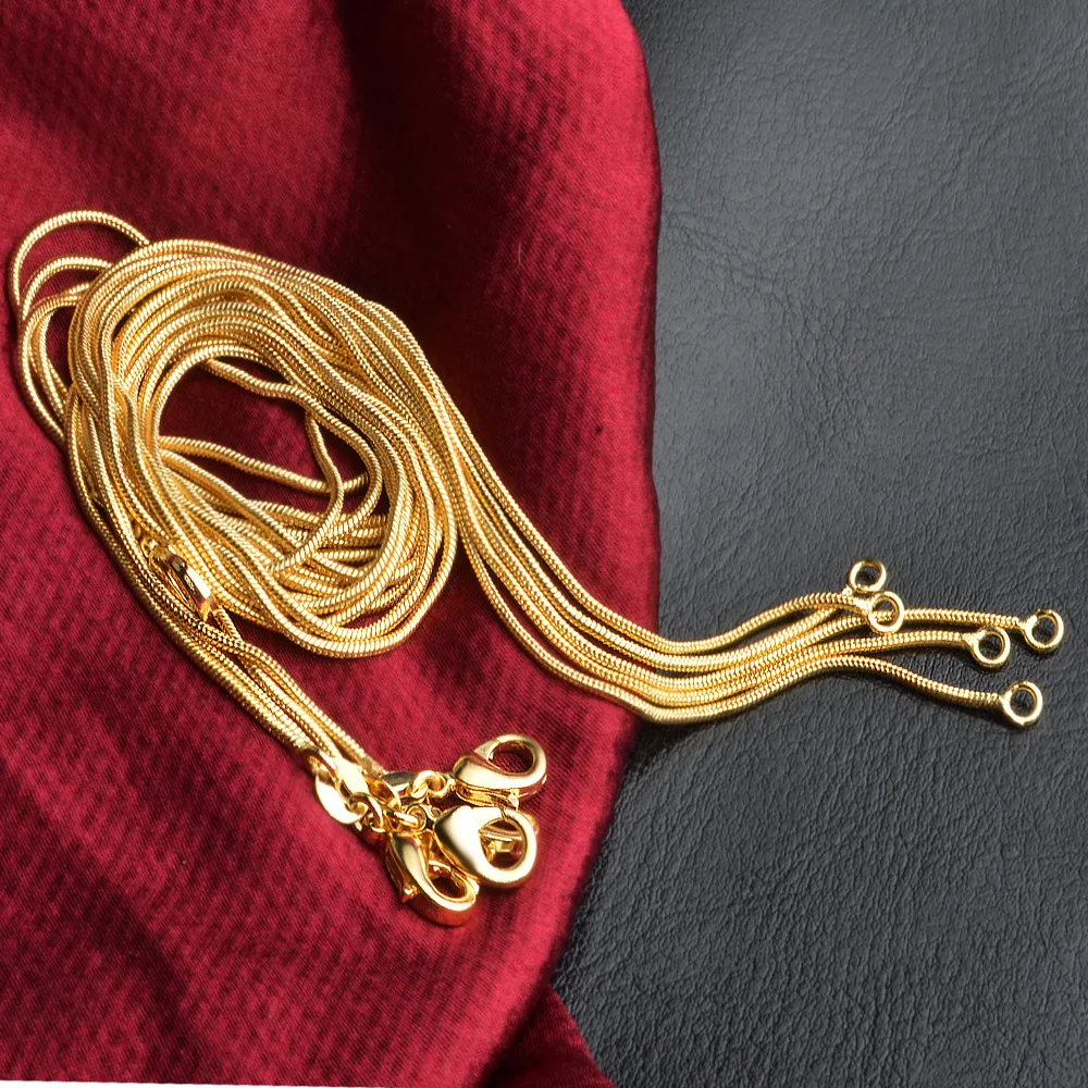 GNIMEGIL модные ювелирные изделия 1 мм 16-38 дюймов позолоченные цепочки ожерелье s модное ожерелье серебро/золото змея цепочка на шею для мужчин