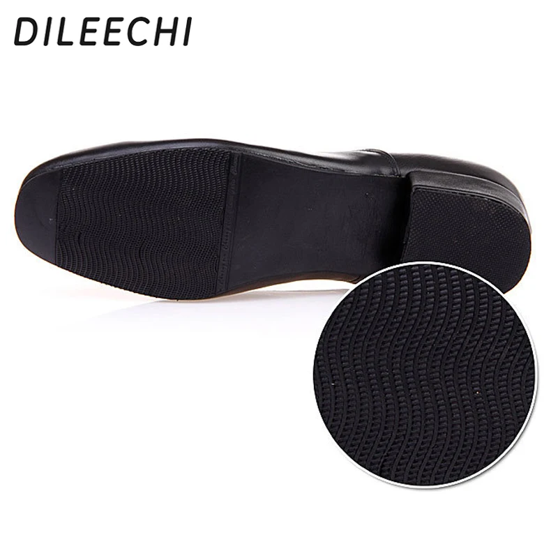 Dance Shoes Men's Modern Dance Shoes Black Genuine Leather Rubber Sole Soft Outsole Ballroom Dancing 2.2cm Low Heel