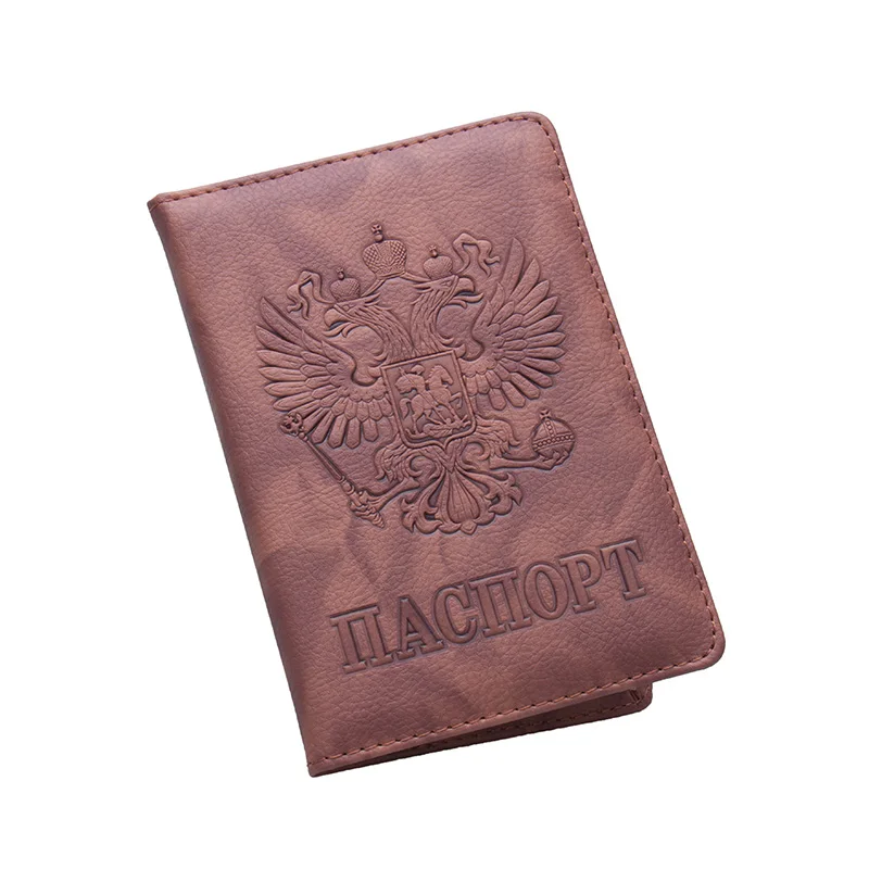 Etaofun русский модельер Обложка для паспорта для женщин кожаная обложка для паспорта для проездных документов Мужская паспорт визитница - Цвет: brown