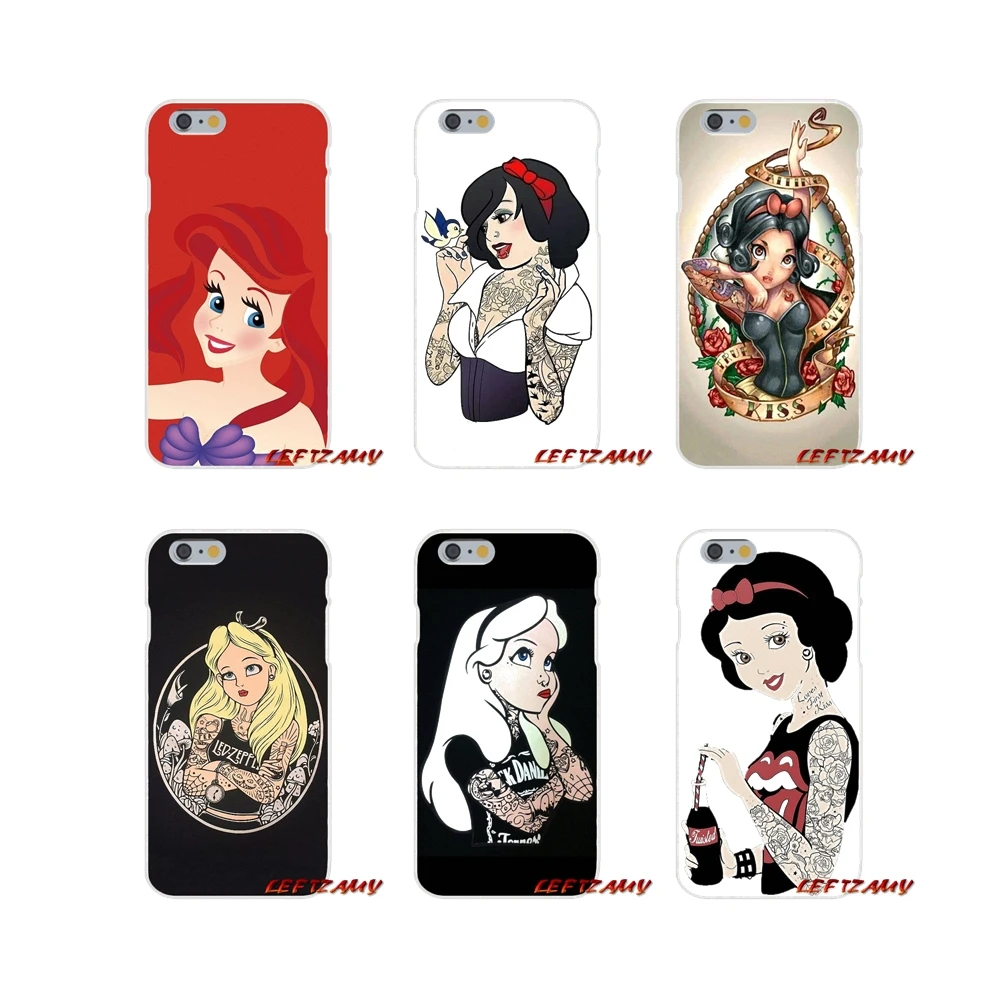 

Transparent Soft Cases Cover For Samsung Galaxy S3 S4 S5 MINI S6 S7 edge S8 S9 Plus Note 2 3 4 5 8 Tattooed princess Alice Ariel
