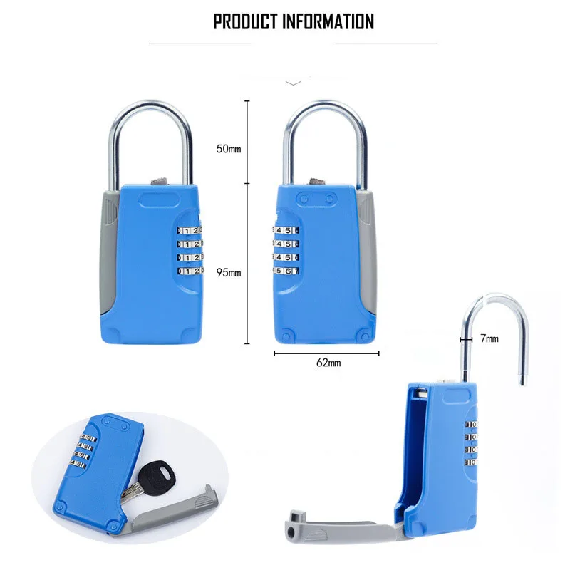 Key Safe Box Password Lock Keys Box Metal Lock Body Padlock type Storage Mini Safes For Car Home Decoration Company Office Use