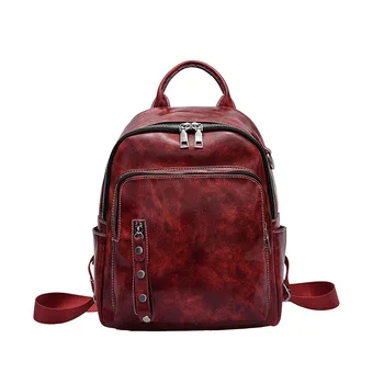 

New Style retro female student shoulder bag Preppy style Leisure time bag PU Leather Backpack women backpack purse