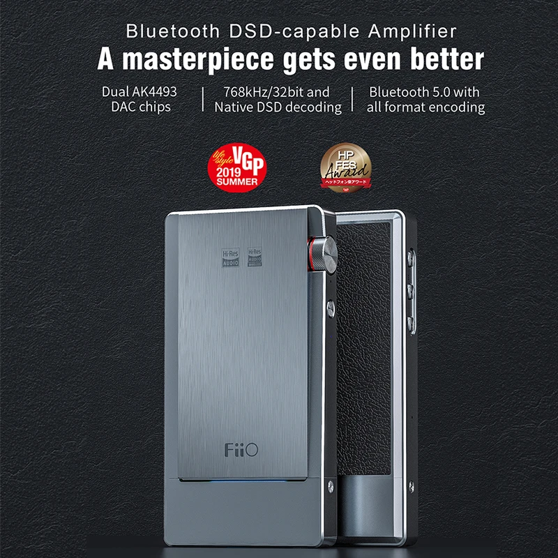 FiiO Q5s Hi Fi аудио двойной AK4493EQ Bluetooth 5 0 DAC усилитель для наушников PCM 768 k/32bit DSD256 2 5/3 5/4 4