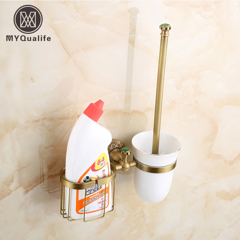 Free Shipping Antique Brass Wall Mounted Artistic Carved Toilet Cup