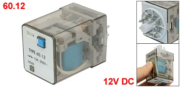 60.12 Coil DC 12V 8 Pins DPDT High Power Electronmagnetic Relay