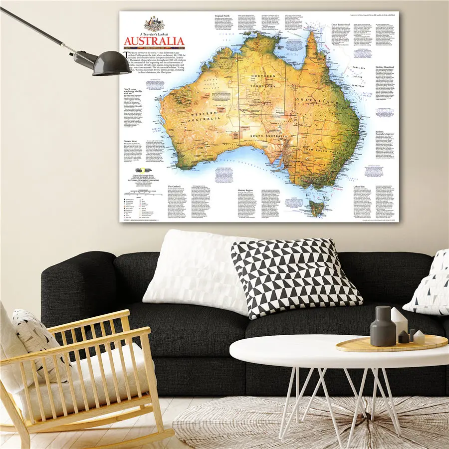 Австралийская историческая карта национальная географическая живопись