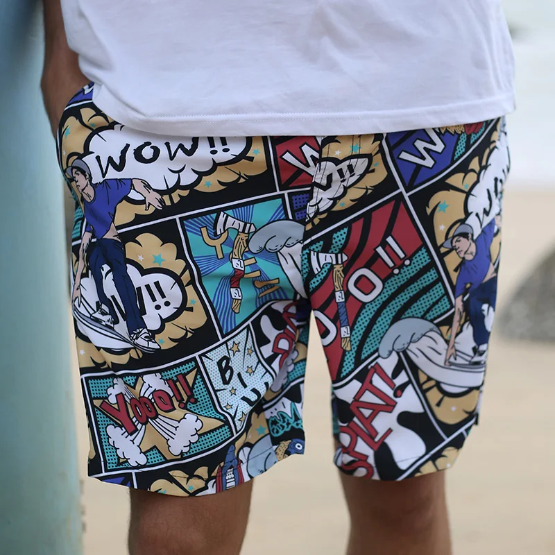 

ESCATCH New Mens Board Shorts Male Athletic Running Gym Shorts Surf Swimwear Beach Short Summer Man Brif wiht Lining Mesh