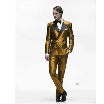 

Gold background designer wedding dress men's clothing custom men's dress 2 casual clothes men's casual suits