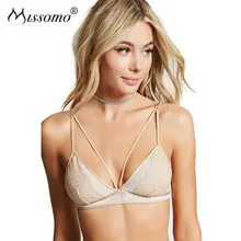 

Missomo Bandage Adjustable Straps Lace Mesh Patchwork Lingerie Floral Print Push Up Women Bralette Hook And Eye Female Bra