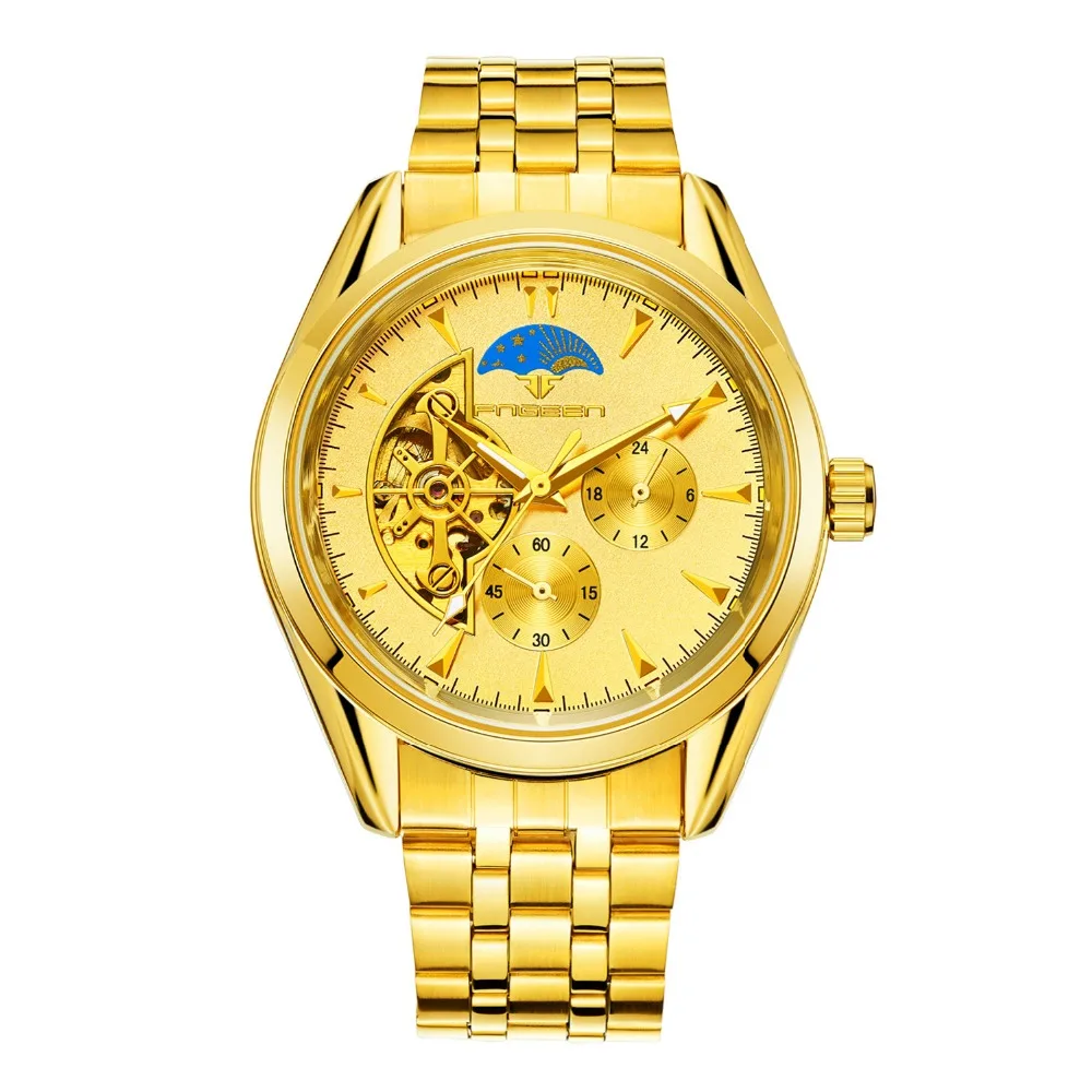 

Winner Gold Transparent Skeleton Dial Mens Watches Top Brand Luxury Automatic Mechanical Watch Men Watch Luminous Clock Relogio