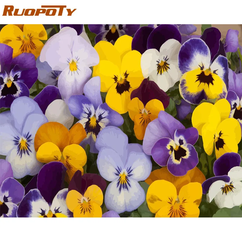 Ruopoty рамка фаленопсис DIY картина по номерам комплект холст картина стены искусства изображения пронумерованы уникальный подарок для