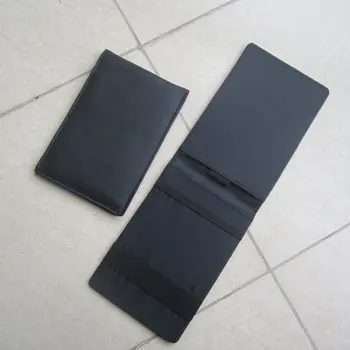 

Black leather golf score card holder