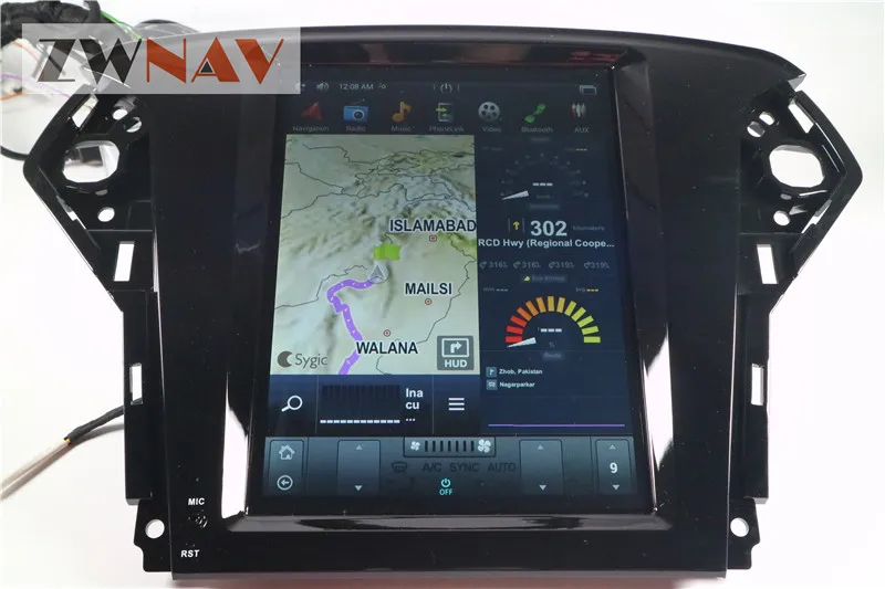 ZWNVA Тесла стиль экран Android 7,1 ОЗУ 2 Гб ПЗУ 64 ГБ Автомобильный плеер gps навигация Радио экран для Ford Mondeo MK4 2007-2012