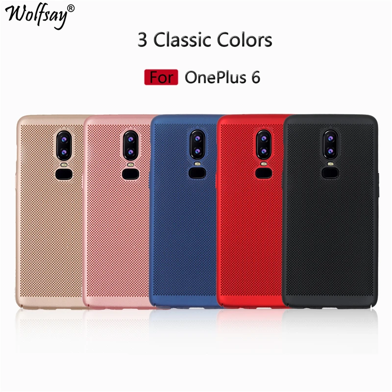 Wolfsay Матовый Жесткий чехол для OnePlus 6 ультра-тонкий 360 Полный Proective PC теплоотвод