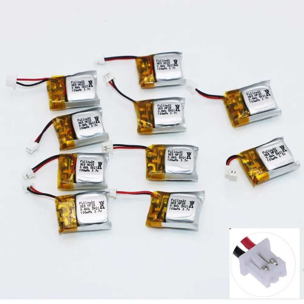 10 Cx-10 Batteria 3.7V 100Mah Per Cheerson Cx-10A Fq777-124 Wltoys V272 V282 V292 Hubsan Q4 H111 Mini Rc Quadcopter Parti