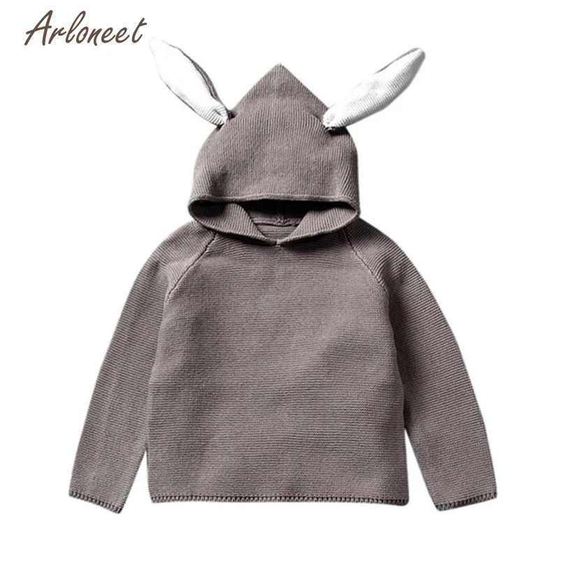 Arloneet/ г. Модные свитера для маленьких девочек и мальчиков; Милая теплая одежда с капюшоном в виде кролика; Шапка; Лидер продаж; ; OB18