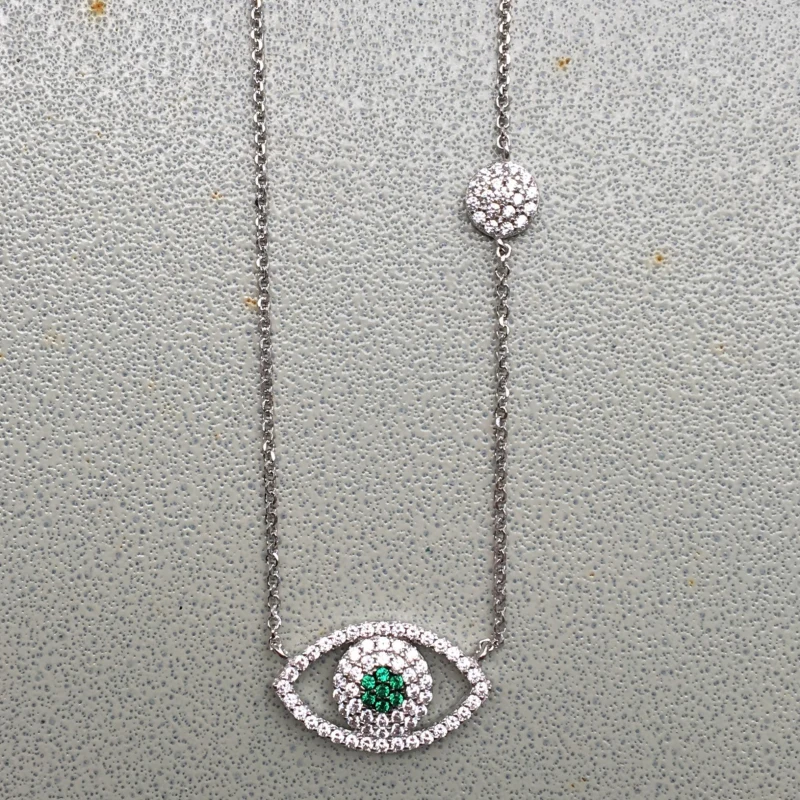 

S925 Micro Inlaid Zircon Lucky Eye Necklace Elegant and Stylish Fits Monaco Jewelry with Female Gifts