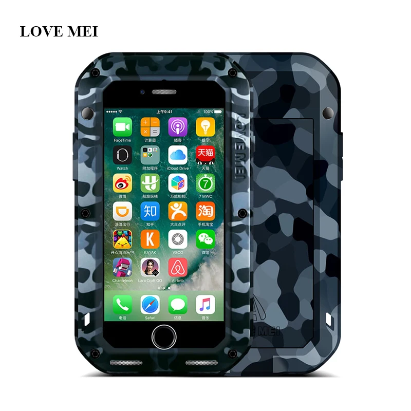 bilder für Liebe mei camouflage metall case für apple iphone 7 leben wasserdicht stoßfest aluminium abdeckung für iphone7 4,7 zoll schützen shell bilder für Liebe mei camouflage metall case für apple iphone 7 leben wasserdicht stoßfest aluminium abdeckung für iphone7 4,7 zoll schützen shell