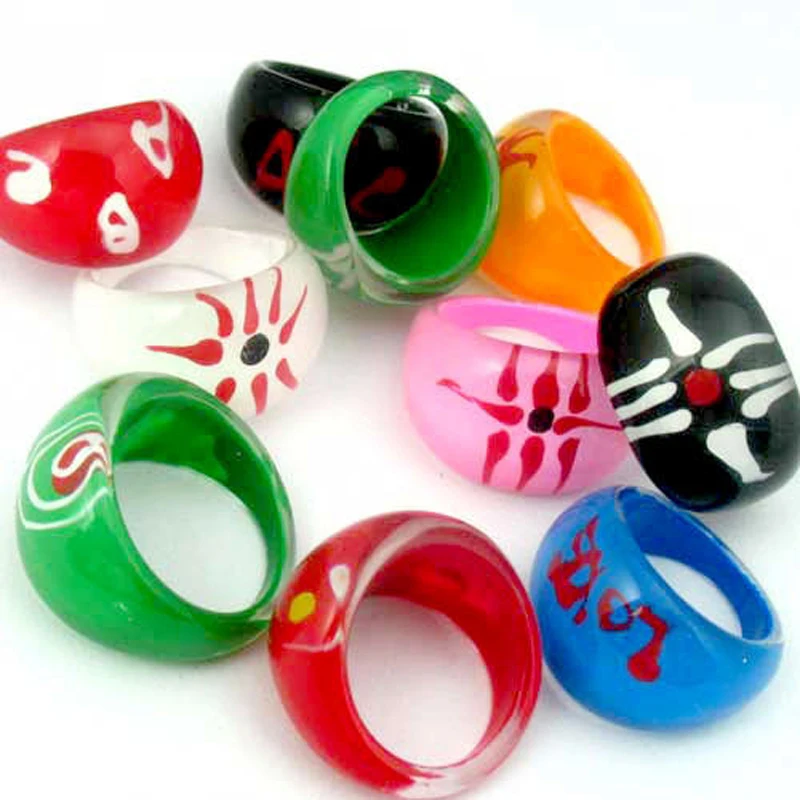 5 pcs Fashion Wholesale Jewelry Mixed Lots Resin Ring Adult Kids Fun
