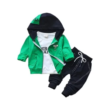 

2020 Spring Autumn Children Cotton Clothing Sets Fashion Baby Hooded Jacket T-shirt Pants 3 Pcs/sets Boy Tracksuit Infant Outfit