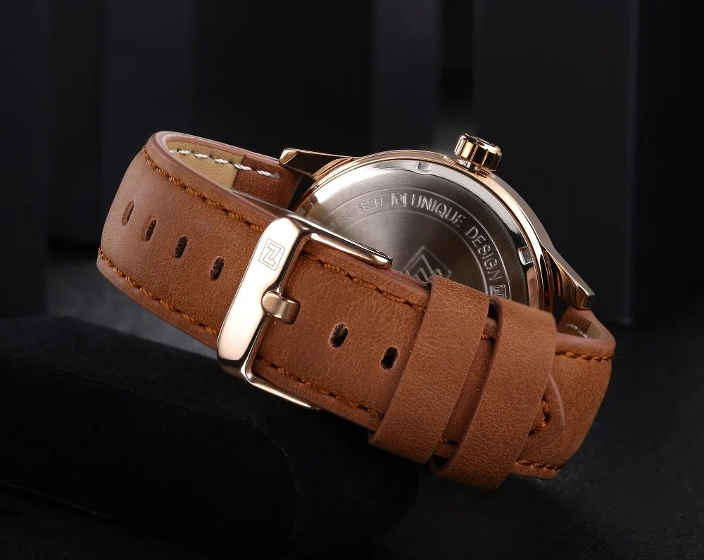 NAVIFORCE повседневные спортивные мужские кварцевые часы люксовый бренд синий кожаный ремешок водонепроницаемые часы с датой модные минималистичные наручные часы