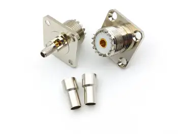 

20pcs UHF SO239 female 4 Hole Panel RF Crimp ADAPTER LMR195 RG58 RG400 RG142