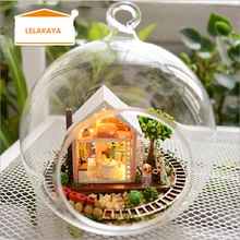 DIY макеты кукольного домика модели наборы с светодиодный свет и Голосовое управление деревянный дом сборка рукоделия креативный подарок LELAKAYA