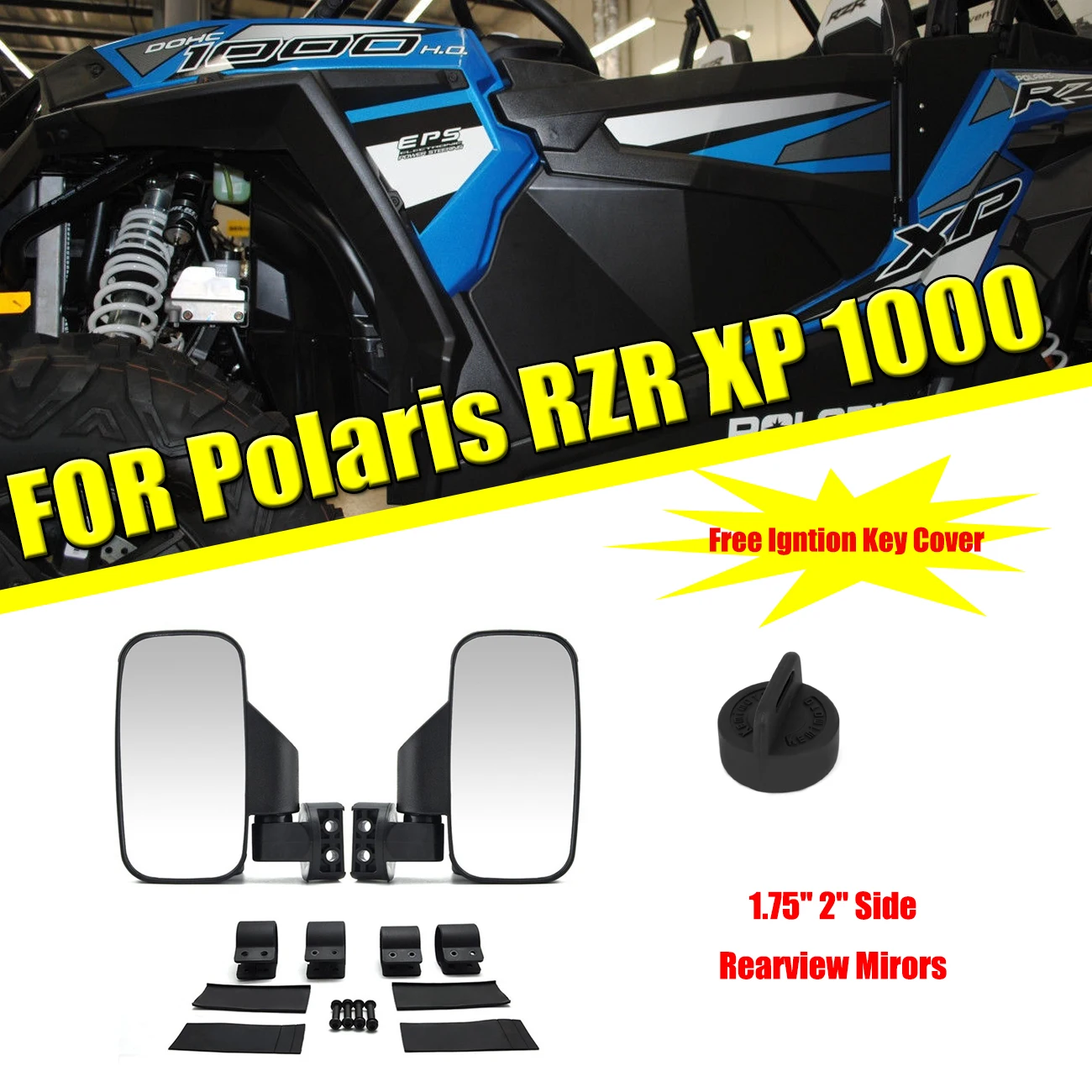 KEMiMOTO 1,7" 2" зеркало utv боковые зеркала заднего вида для Polaris RZR PRO XP 800 900 1000 Ranger для Can Am гоночный автомобиль зеркало