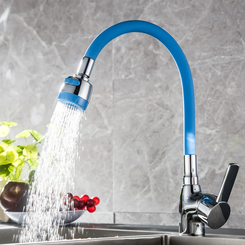Business Style Silica Gel Nose Any Direction Rotating Kitchen Faucet Cold and Hot Water Mixer Torneira Cozinha Single Handle Tap2