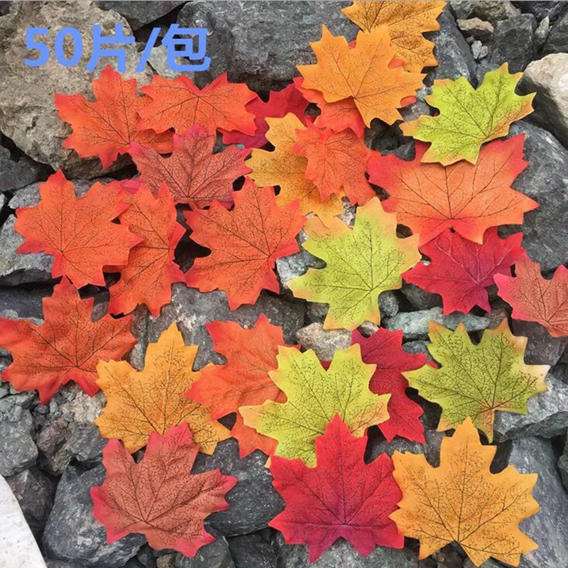 Buy 50pcs/lot 8cm Artificial Silk Maple Leaves Multicolor Fake Flower Leaf For