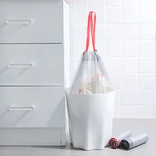 Домашняя кухня ванная комната экстра-толстый пластиковый мешок для мусора на шнурке PE двухшовный герметичный сильный мешок для мусора 30 галлонов мешки для мусора