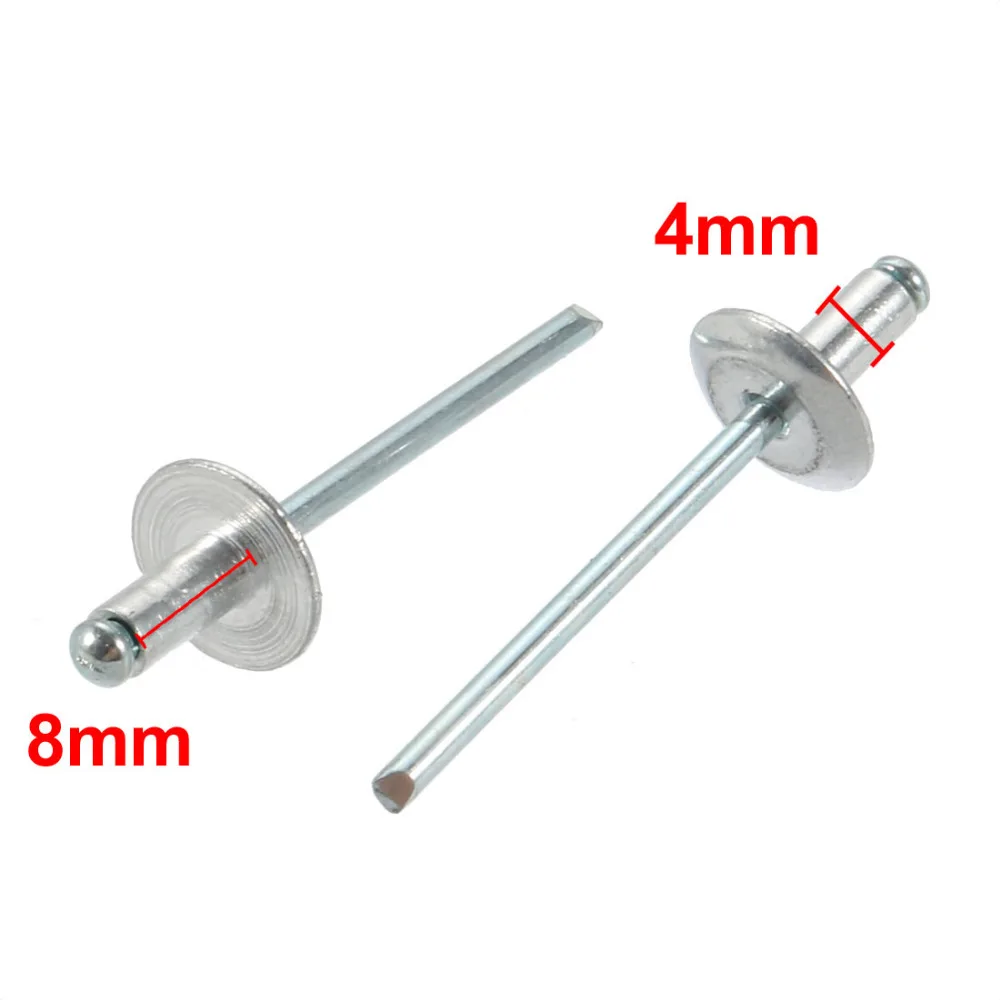 

UXCELL 20 Pcs 4mm x 8/10/13/16/20mm Rivets Aluminum Open End Large Flange Blind Rivet Fasteners Hardware For Ships Aircraft