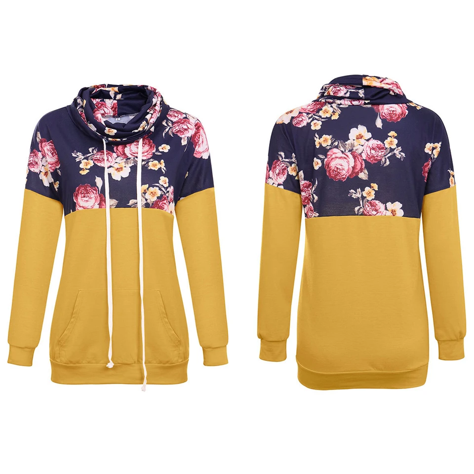 Водолазка толстовка милый розовый кружевной Up Drawstring Hoodie желтый Полерон Mujer 2019