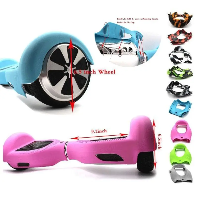 

Hoverboard Silicone Case Cover Anti Scratch Sleeve/Wrap/Enclosure for 6.5" 2 Wheels Self Balancing Electric Scooter Skateboard
