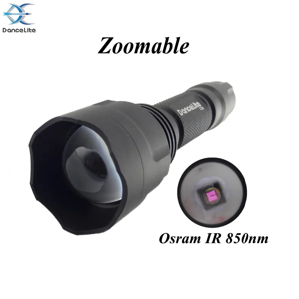 

High Quality ~ DanceLite C8z O-S-R-A-M IR 850nm OSLON Zoomable 1-Mode Night Vision IR LED Flashlight Torch