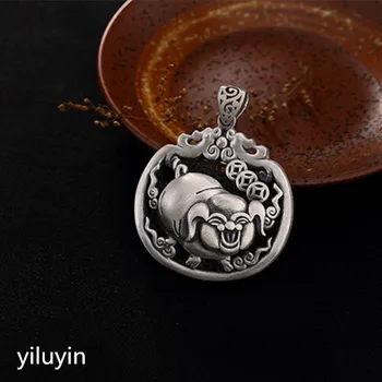 

KJJEAXCMY Fine jewelry S990, hollowed out, clover flowers, riches and fringes, pure silver Thai silver sweater chain pendant