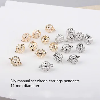 

Diy jewelry earrings pendant accessories alloy lantern beads embedded zircon material sufeng necklace neck pendant