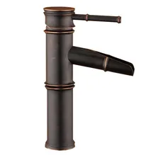 Oil Rubbed Bronze Single Handle Bamboo Style Bathroom Vessel Sink Basin Faucet Mixer Taps  anf042